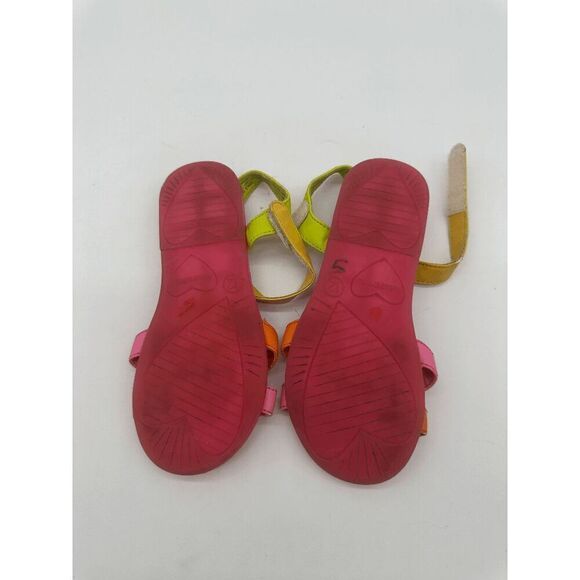 Hello Kitty Kids Sandals For Girls with Straps Hook & Loop Sz 12 Neon Multicolor - Picture 4 of 8